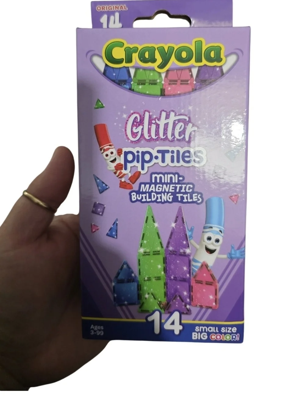 Crayola Glitter Pip-Tiles Mini Magnetic Building Tiles - Purple